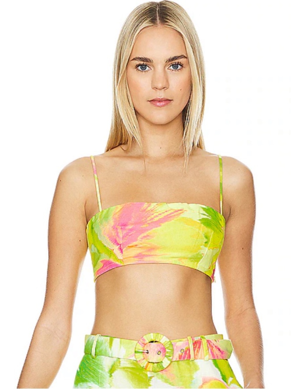 Hemant & Nandita Mina Bandeau Top in Yellow Floral
